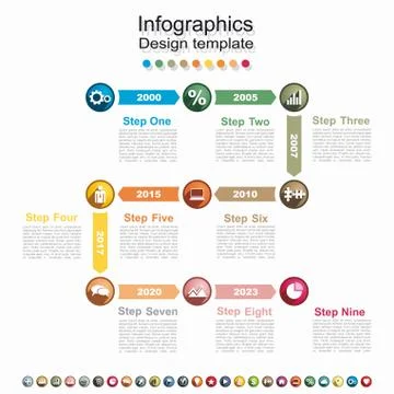 Timeline design template with place for your data. Vector illustration. Stock Illustration