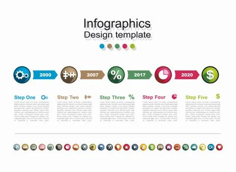 Timeline design template with place for your data. Vector illustration. Stock Illustration