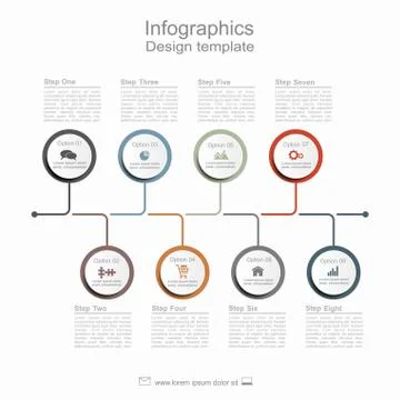 Timeline design template with place for your data. Vector illustration. Stockillustratie