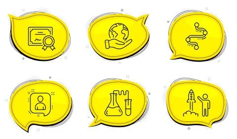 Timeline, Developers chat and Chemistry lab icons set. Launch project sign Illustrazione stock