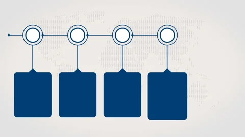 Timeline diagram template, layout in blue color. Flowchart infographic with 5 Stock Footage 88536281