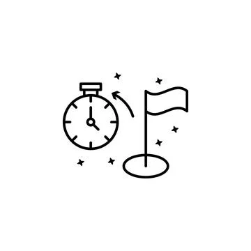 Timeline flag statistic icon. Simple line, outline vector of project management Stock Illustration