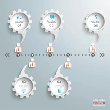 Timeline horizontal businessmen Stock Illustration