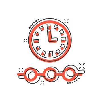 Timeline icon in comic style. Progress cartoon vector illustration on white i イラスト素材