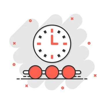 Timeline icon in comic style. Progress cartoon vector illustration on white i Stockillustratie