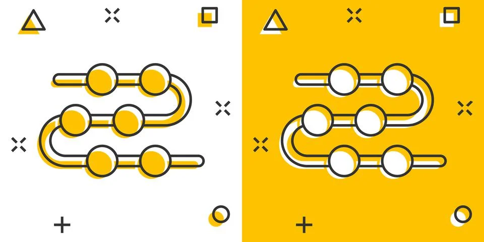 Timeline icon in comic style. Progress cartoon vector illustration on white i Ilustración de archivo