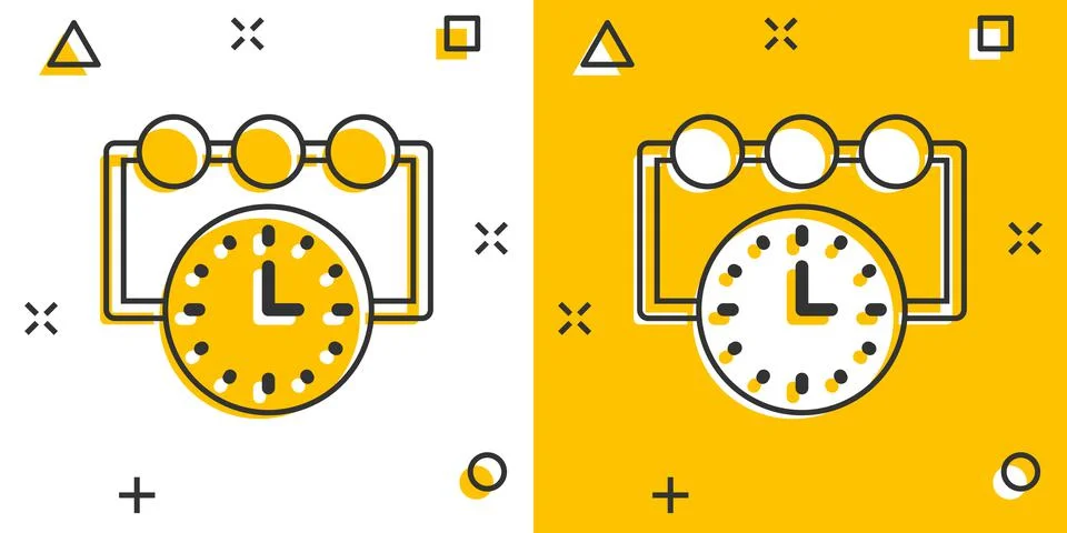 Timeline icon in comic style. Progress cartoon vector illustration on white i イラスト素材
