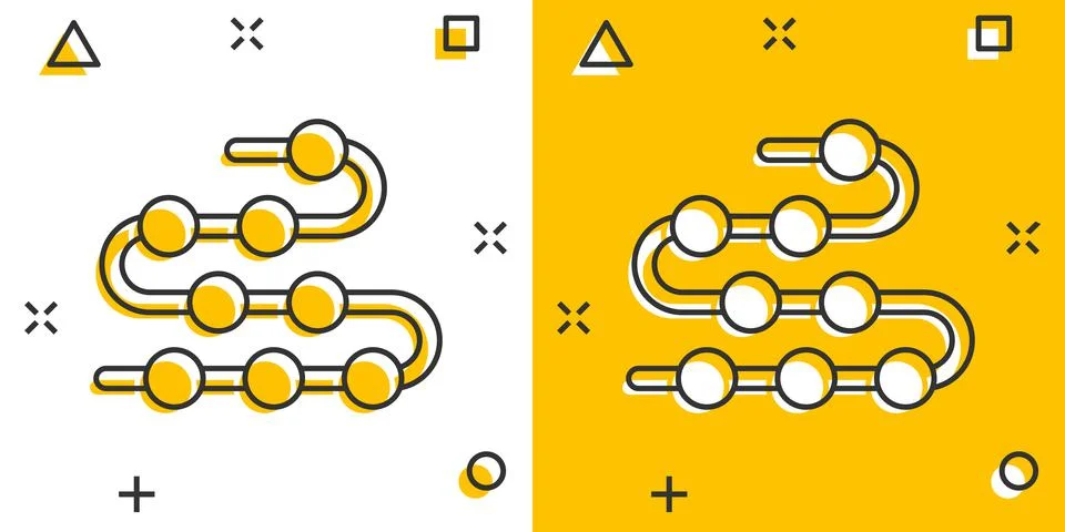 Timeline icon in comic style. Progress cartoon vector illustration on white i Illustrazione stock