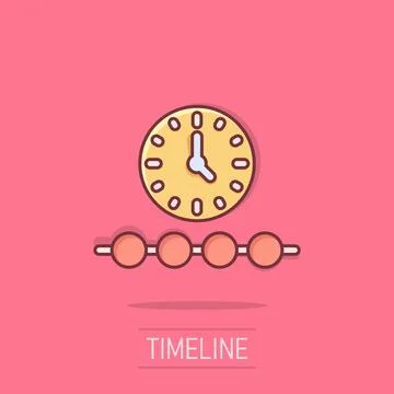Timeline icon in comic style. Progress cartoon vector illustration on isola.. Stockillustratie