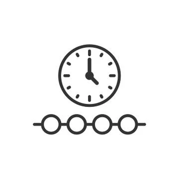 Timeline icon in flat style. Progress vector illustration on white isolated b Stock Illustration
