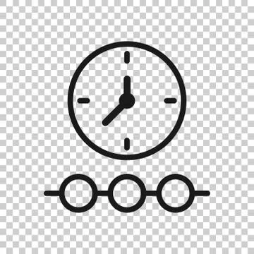 Timeline icon in flat style. Progress vector illustration on white isolated b Stock Illustration