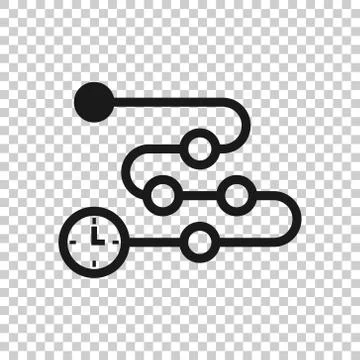 Timeline icon in flat style. Progress vector illustration on white isolated b Ilustración de archivo