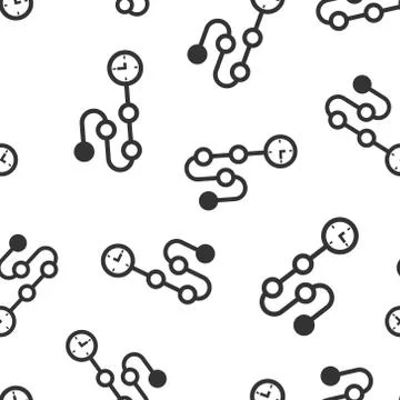 Timeline icon in flat style. Progress vector illustration on white isolated b Illustrazione stock