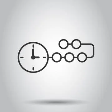 Timeline icon in flat style. Progress vector illustration on white isolated b Stock Illustration