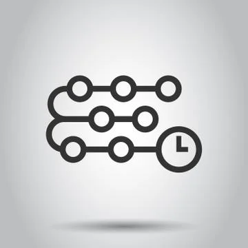 Timeline icon in flat style. Progress vector illustration on white isolated b Stock Illustration