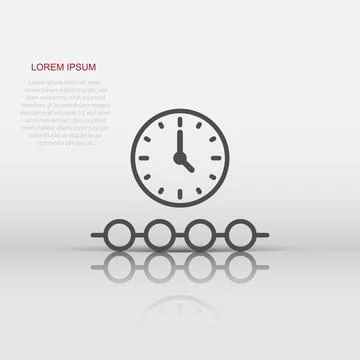 Timeline icon in flat style. Progress vector illustration on white isolated.. Ilustración de archivo