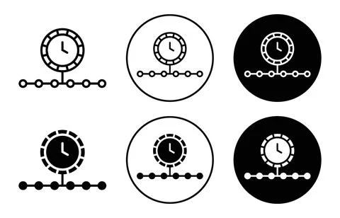 Timeline icon Outline flat Icon Stock Illustration