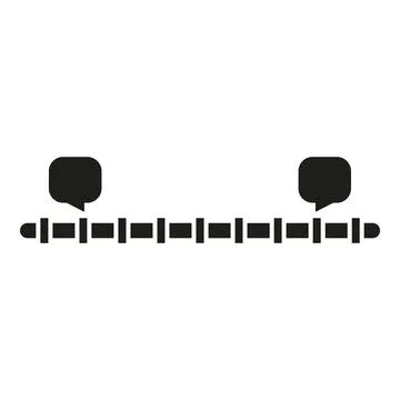 Timeline icon with speech bubbles representing communication Stock Illustration