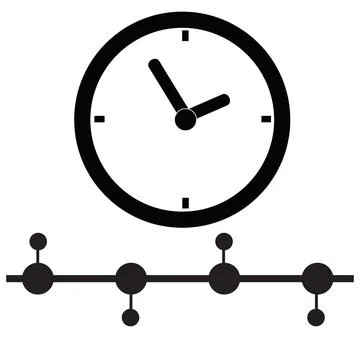 Timeline icon on white background. Time management sign. Clock with time line Stock Illustration