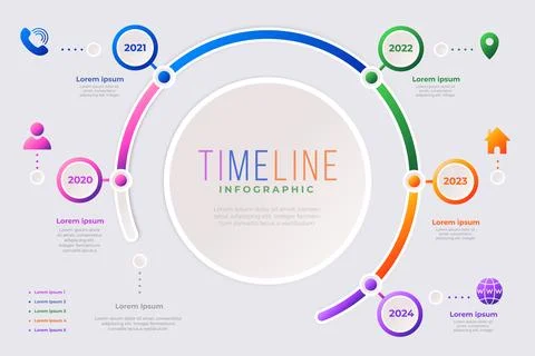 Timeline infographic collection template Stock Illustration