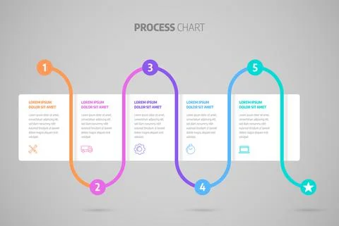 Timeline infographic design or process chart. Business data. Stock Illustration
