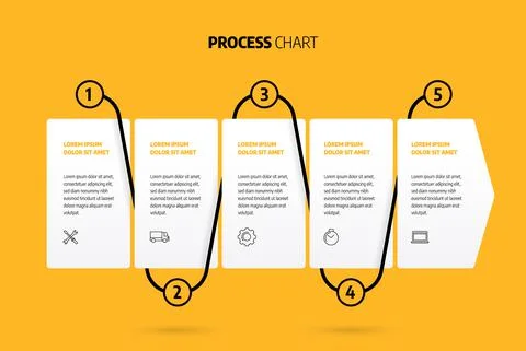 Timeline infographic design or process chart. Business data. Stock Illustration