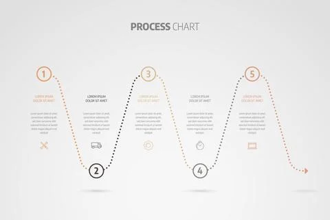 Timeline infographic design or process chart. Business data. Stock Illustration