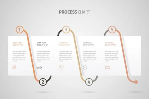 Timeline infographic design or process chart. Business data. Stock Illustration