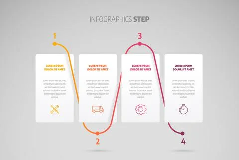 Timeline infographic design or process chart. Business data. Stock Illustration