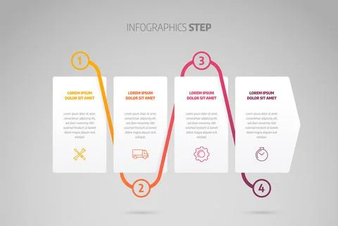 Timeline infographic design or process chart. Business data. Stock Illustration