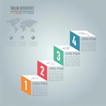Timeline infographic design vector and marketing icons for presentation. Stock Illustration