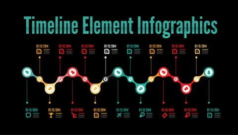 Timeline infographic Illustrazione stock