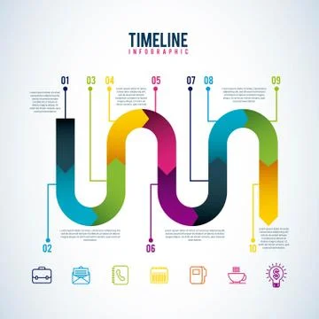 Timeline infographic progress workflow option Illustrazione stock