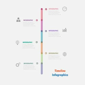 Timeline Infographic. With set of Icons. Vector design template. Stock Illustration