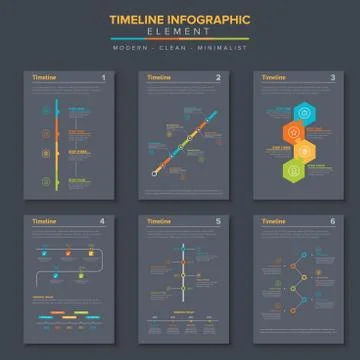 Timeline infographic set template Illustrazione stock