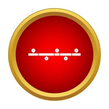 Timeline infographic showing progress steps in red button Illustrazione stock