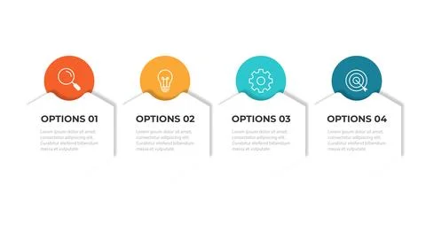 Timeline infographic template. 4 Step timeline journey, calendar Flat simpl.. Stock Illustration