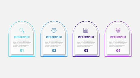 Timeline infographic template. 4 Step timeline journey, calendar Flat simpl.. Stock Illustration