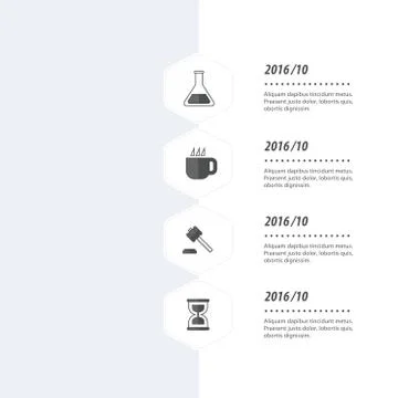 Timeline, infographic template design gray color Stock Illustration
