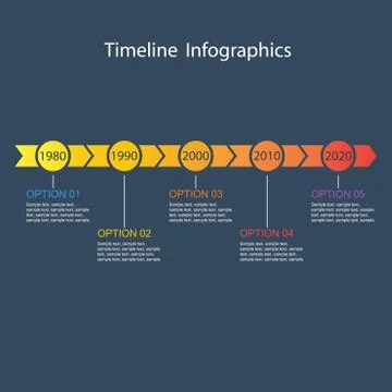 Timeline Infographic template with text. Vector illustration. Stock Illustration
