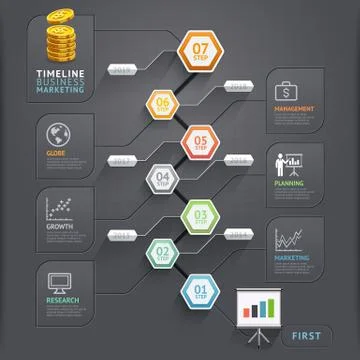 Timeline infographic template. Vector illustration. Stock Illustration