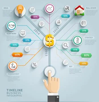 Timeline infographic template. Vector illustration. Stock Illustration