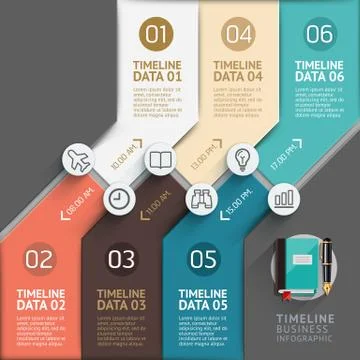Timeline infographic template. Vector illustration. Stock Illustration