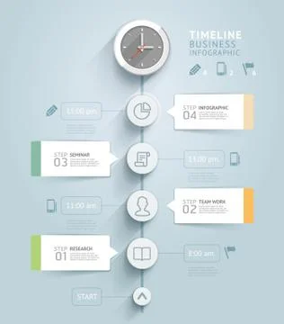 Timeline infographic template. Vector illustration. Stock Illustration