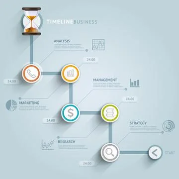Timeline infographic template. Vector illustration. Stock Illustration