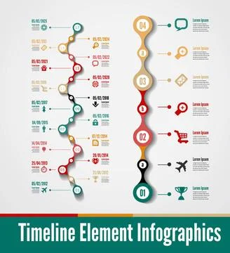 Timeline infographic Timeline element vector infographic on white backgrou... Stock Photos