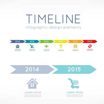 Timeline infographic Timeline element vector infographic on light grey bac... Stock Photos