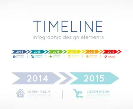 Timeline infographic Timeline element vector infographic on light grey bac... 写真素材