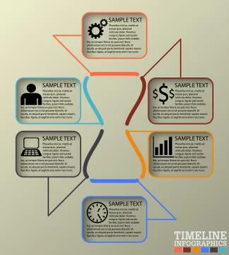 Timeline Infographic, Vector Template Illustration Stock Illustration