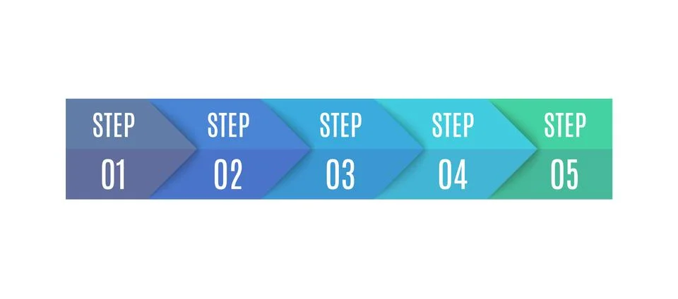 Timeline infographics with 5 steps. Five step. Vector process diagram Stock Illustration